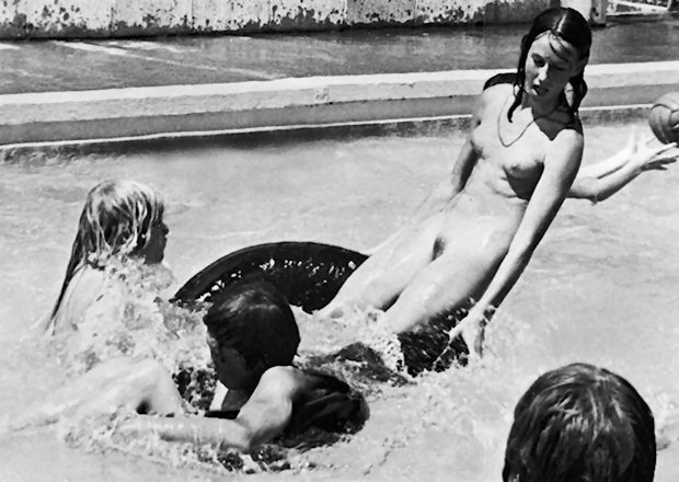 Woman & child in a pool
