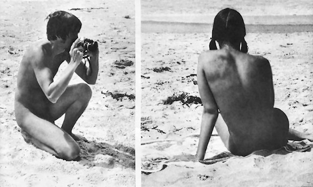 Photgrapher & subject on a beach
