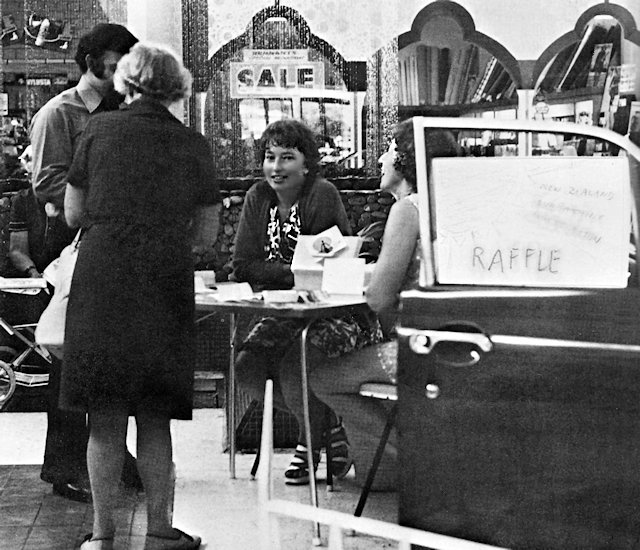 Raffle ticket sellers at St Lukes mall, Auckland